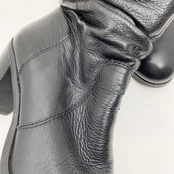 Circa Joan David Kirstin Black Leather Slouchy Heel Western Ankle Boots Women 7M - Picture 7 of 8